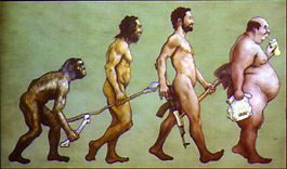 進化の果てに肥満になった人のイラスト
