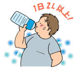 大きなペットボトルで水を飲む人の姿