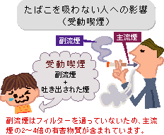 受動喫煙について説明した図