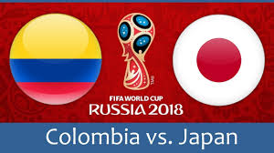 日本vsコロンビア戦のテレビ画面