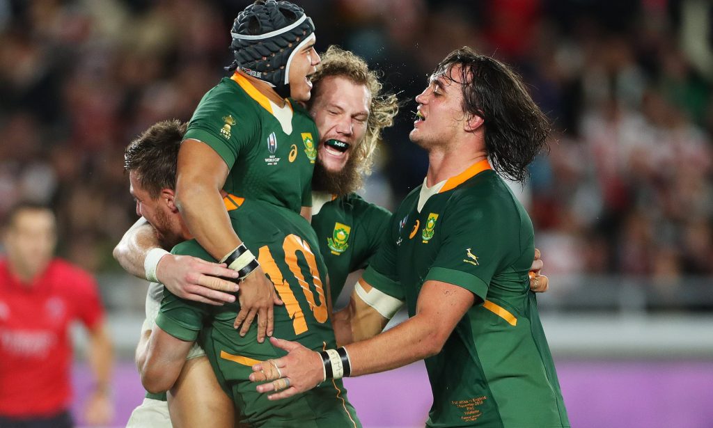 大喜びの南アフリカの選手たち