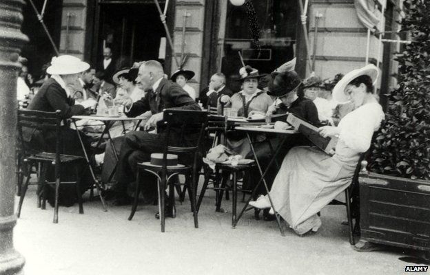 19世紀末のウイーンのカフェ文化の光景