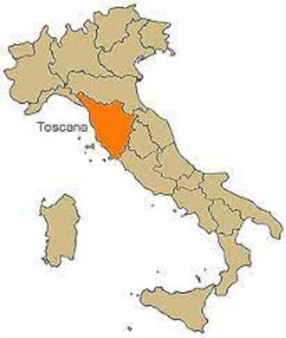 トスカーナの位置を示す地図
